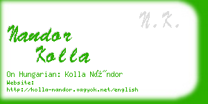 nandor kolla business card